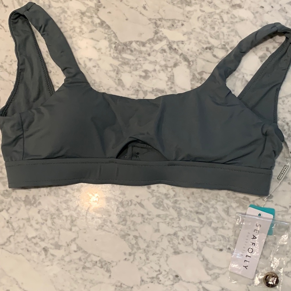 Seafolly Cutout bikini top with big buttons